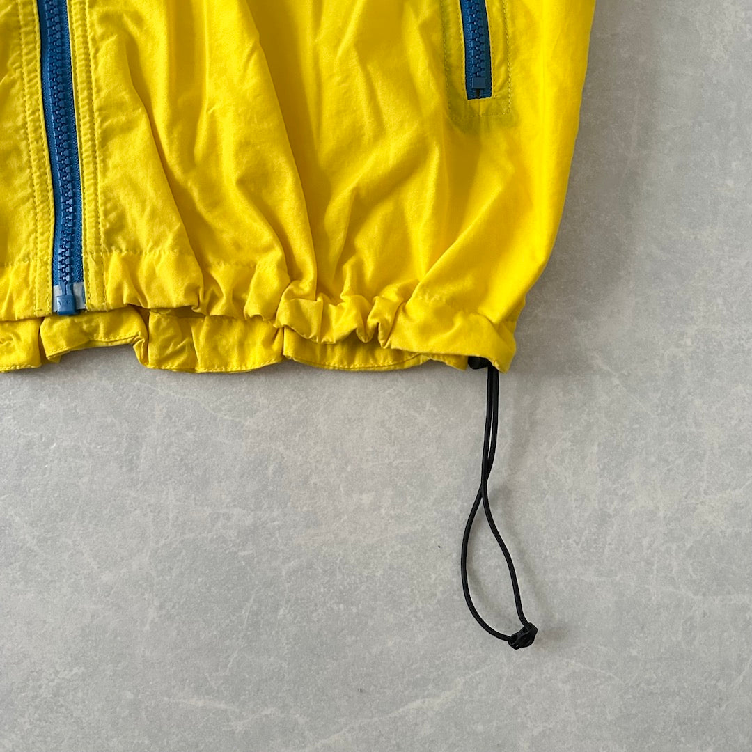 【THE NORTH FACE】ジップアップナイロンブルゾン グリーン×イエロー L 古着 メンズ