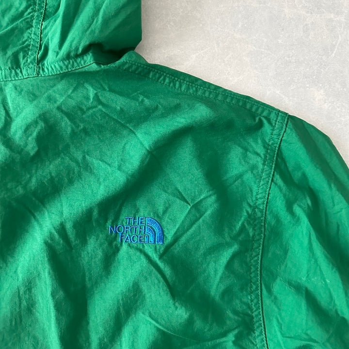 【THE NORTH FACE】ジップアップナイロンブルゾン グリーン×イエロー L 古着 メンズ