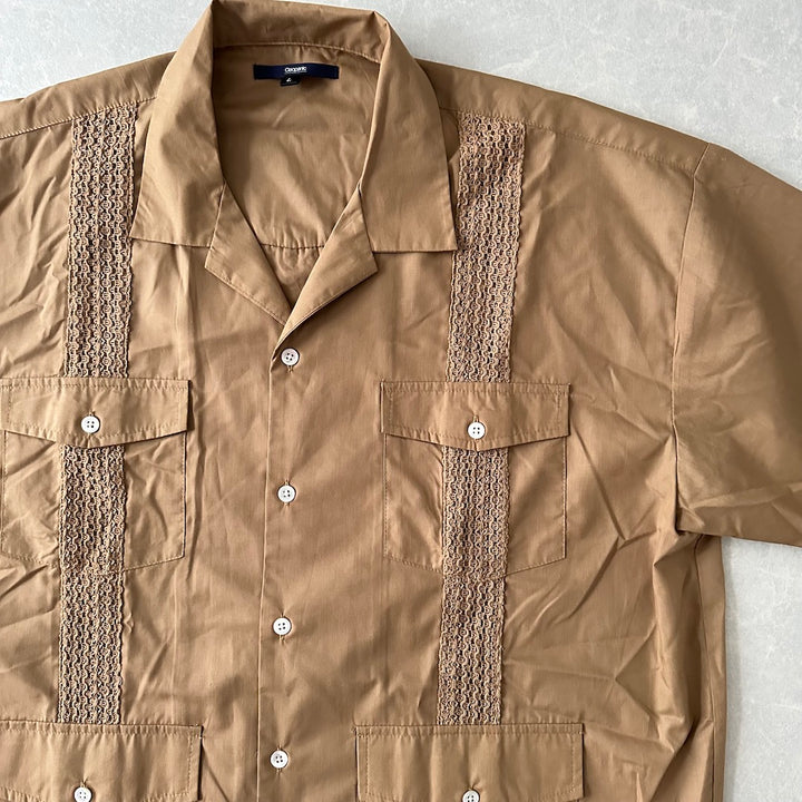 【CIAOPANIC】開襟半袖キューバシャツ ベージュ L 古着 メンズ