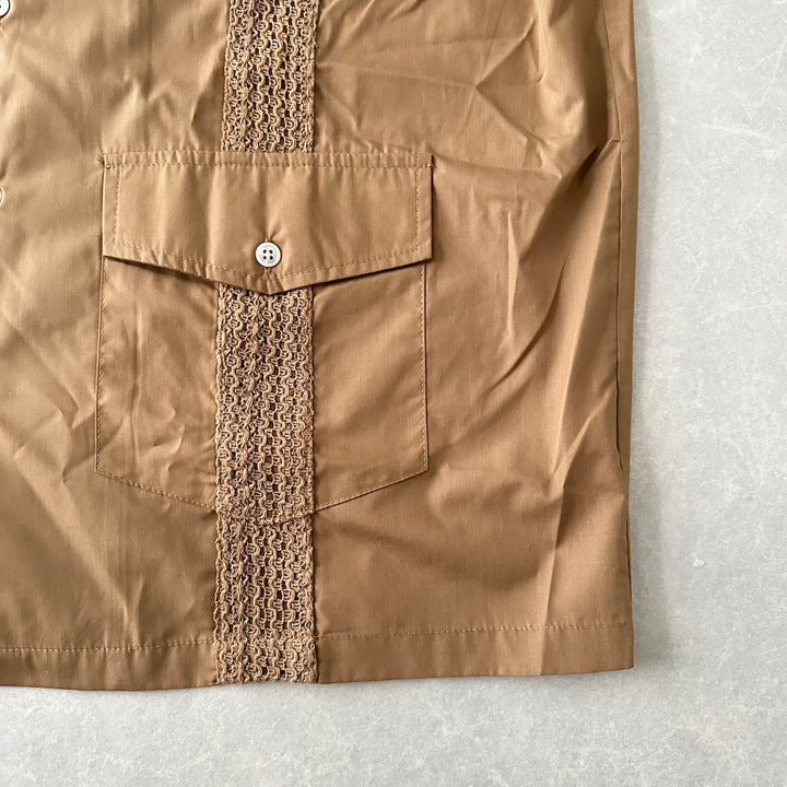 【CIAOPANIC】開襟半袖キューバシャツ ベージュ L 古着 メンズ