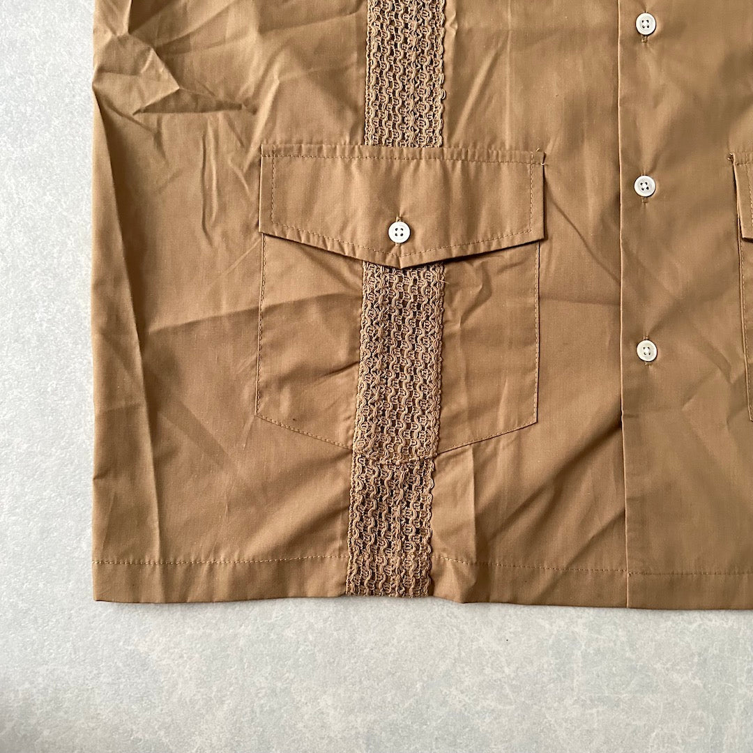 【CIAOPANIC】開襟半袖キューバシャツ ベージュ L 古着 メンズ