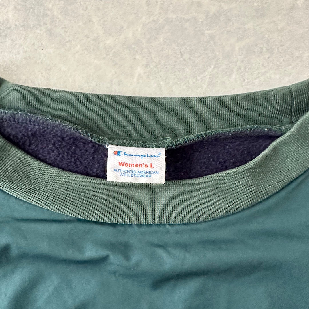 【Champion】マルチカラープルオーバーナイロンスウェット マルチカラー L 古着 レディース