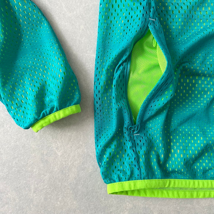 【NIKE】蛍光カラースポーティブジップアップパーカー グリーン S 古着 メンズ