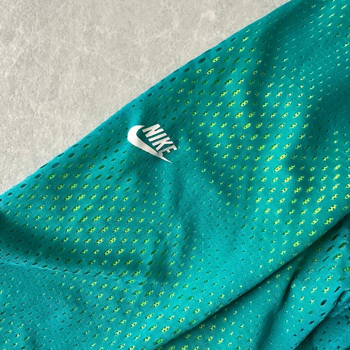 【NIKE】蛍光カラースポーティブジップアップパーカー グリーン S 古着 メンズ