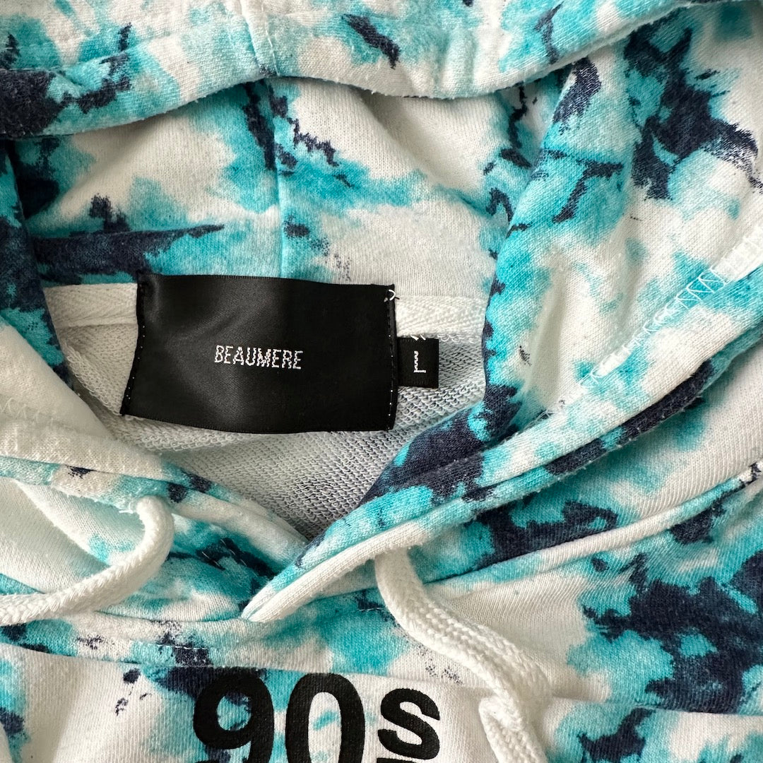 タイダイ柄プリントスウェットパーカー 総柄 L 古着 メンズ