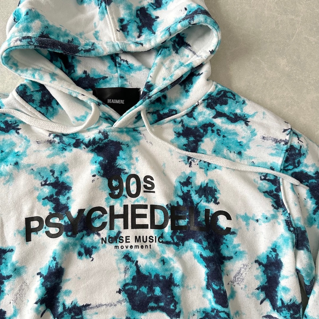 タイダイ柄プリントスウェットパーカー 総柄 L 古着 メンズ