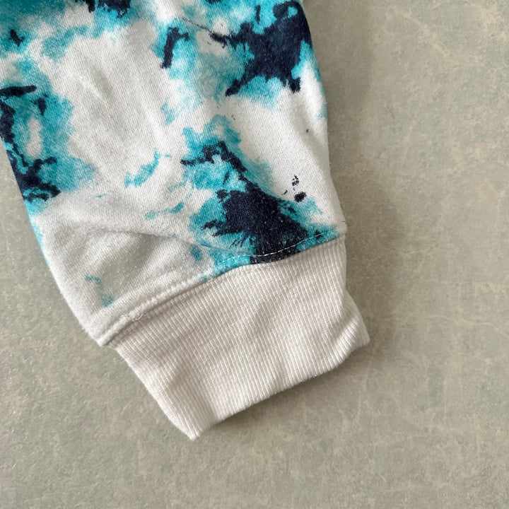 タイダイ柄プリントスウェットパーカー 総柄 L 古着 メンズ