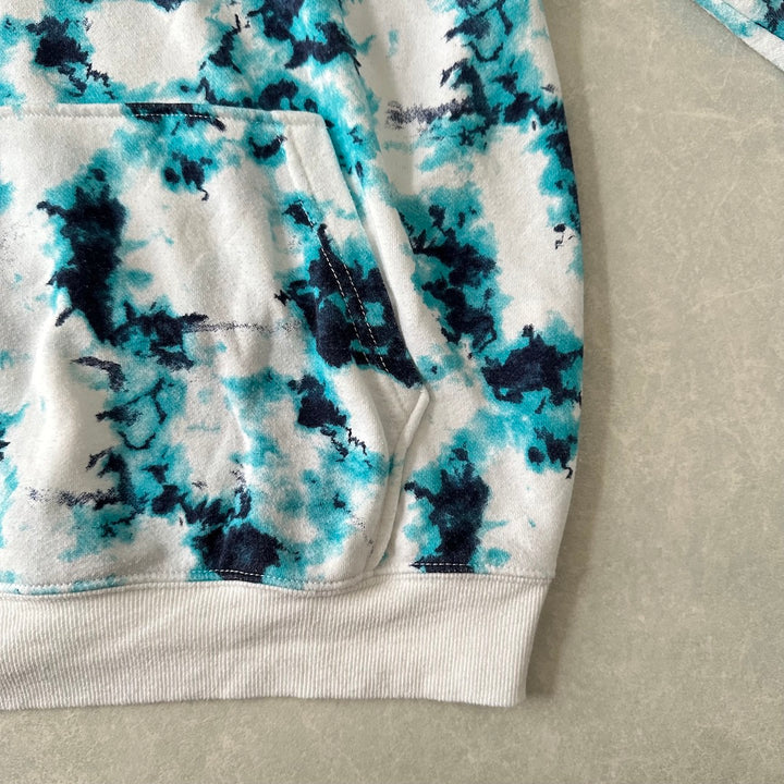 タイダイ柄プリントスウェットパーカー 総柄 L 古着 メンズ