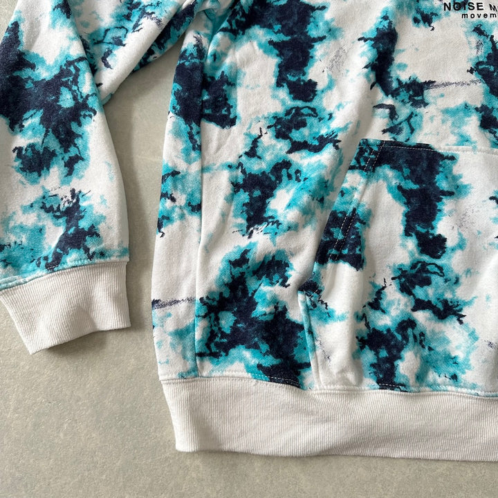 タイダイ柄プリントスウェットパーカー 総柄 L 古着 メンズ