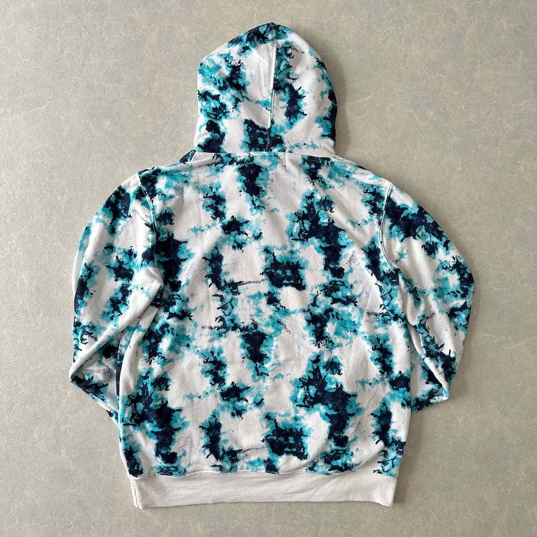 タイダイ柄プリントスウェットパーカー 総柄 L 古着 メンズ