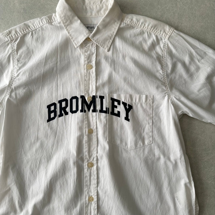 【SILAS】プリント半袖シャツ ホワイト M 古着 メンズ