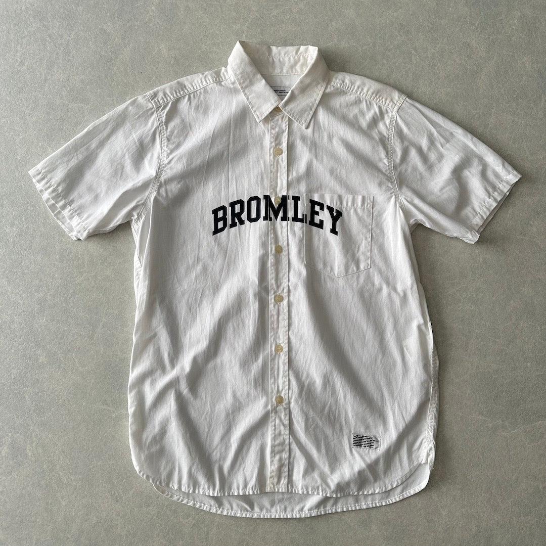 【SILAS】プリント半袖シャツ ホワイト M 古着 メンズ