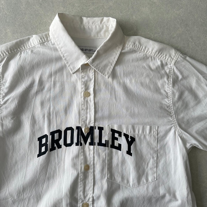 【SILAS】プリント半袖シャツ ホワイト M 古着 メンズ