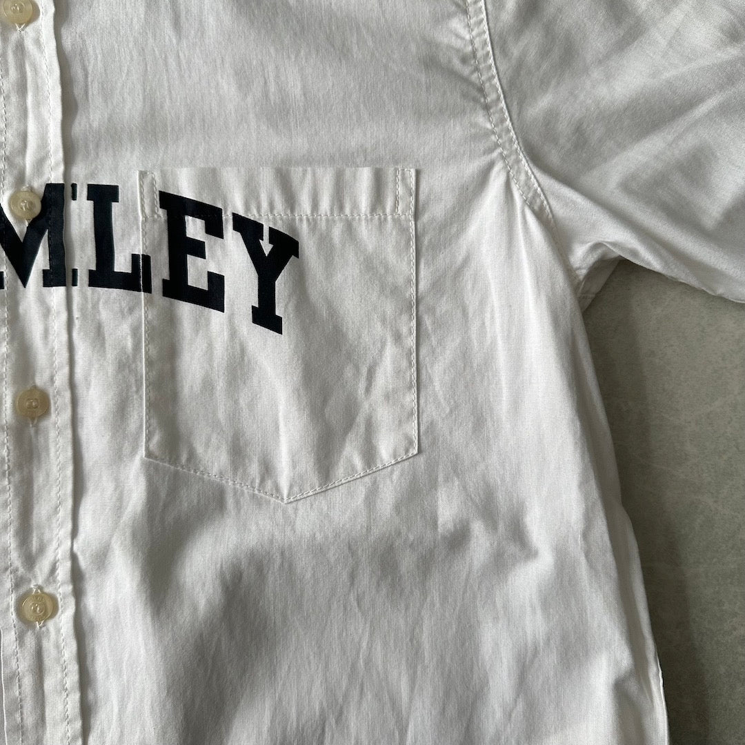 【SILAS】プリント半袖シャツ ホワイト M 古着 メンズ