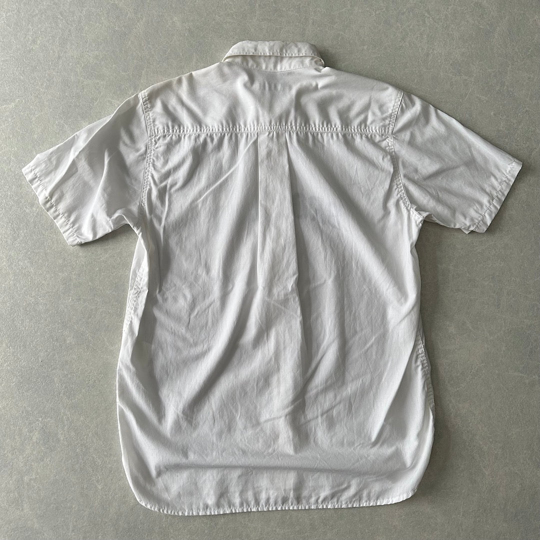 【SILAS】プリント半袖シャツ ホワイト M 古着 メンズ