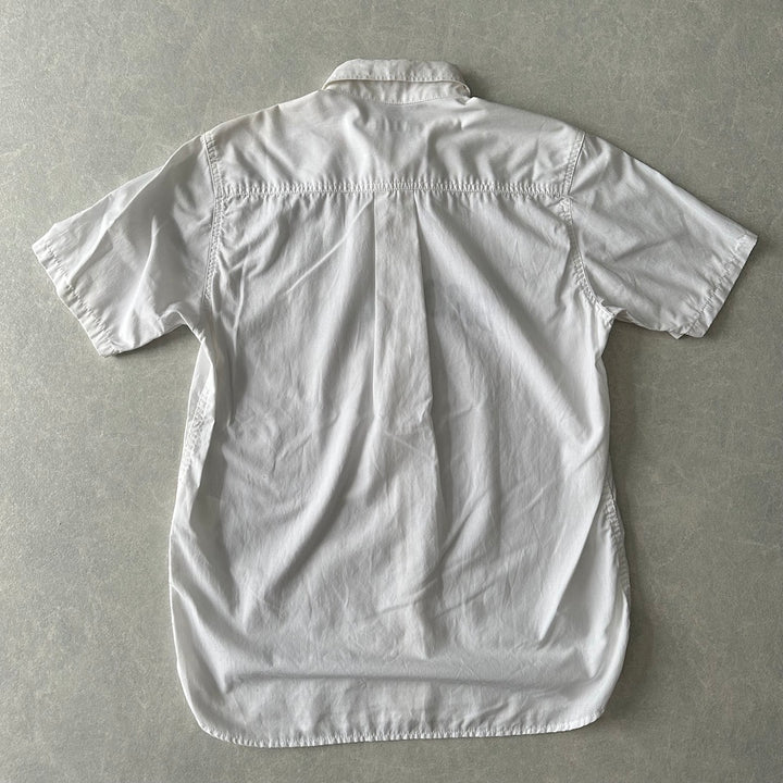 【SILAS】プリント半袖シャツ ホワイト M 古着 メンズ