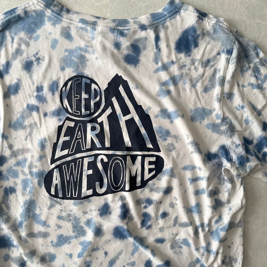 【MOUNTAIN HARDWEAR】タイダイ染めバックプリント半袖Tシャツ 総柄 M 古着 メンズ