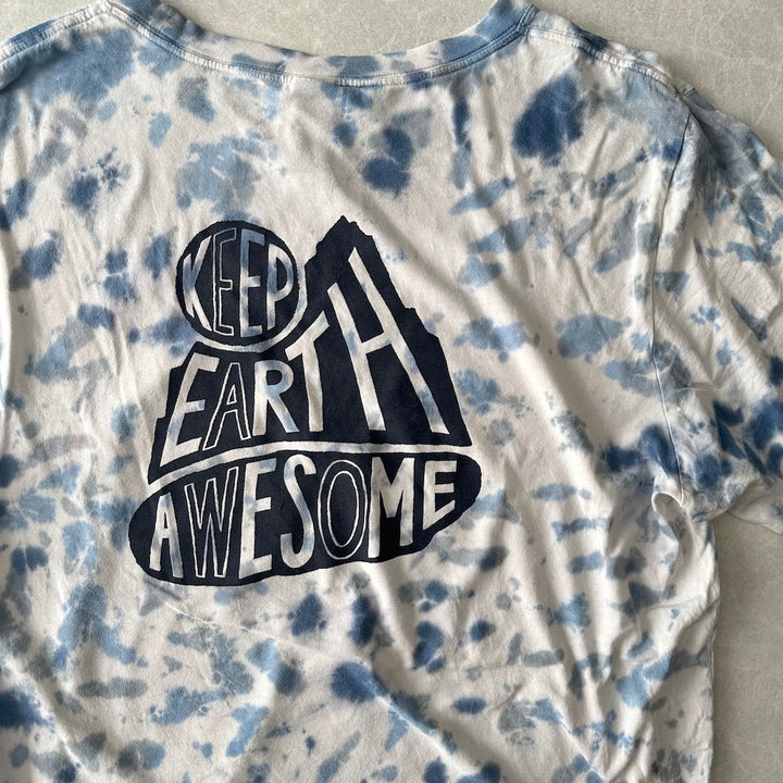 【MOUNTAIN HARDWEAR】タイダイ染めバックプリント半袖Tシャツ 総柄 M 古着 メンズ