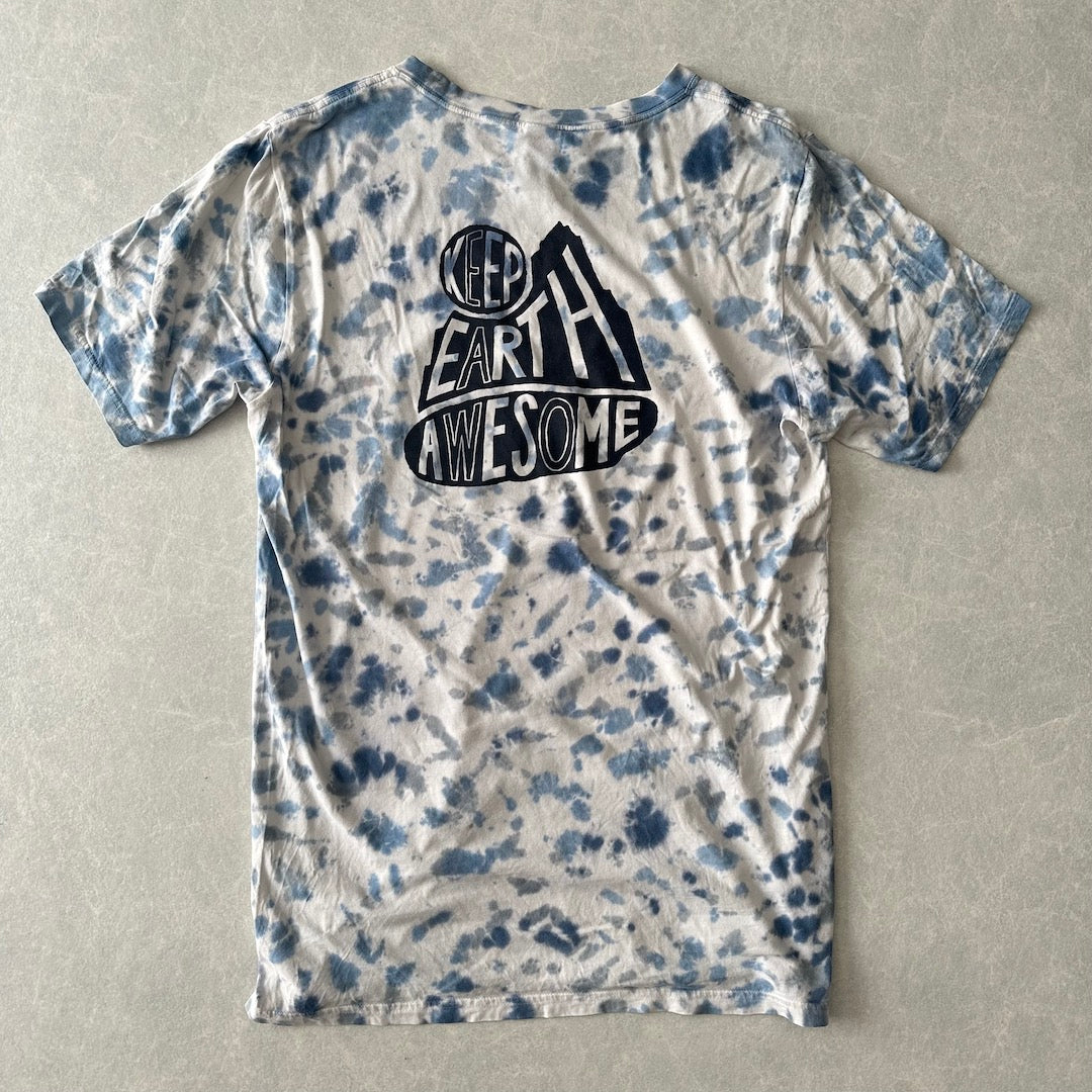 【MOUNTAIN HARDWEAR】タイダイ染めバックプリント半袖Tシャツ 総柄 M 古着 メンズ