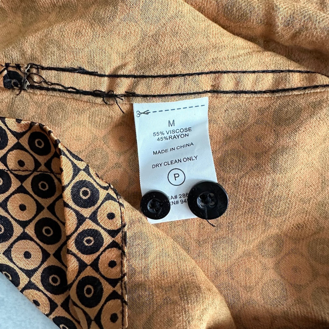 【STUSSY】モノグラム風グラフィカル総柄シャツ 総柄 M 古着 メンズ