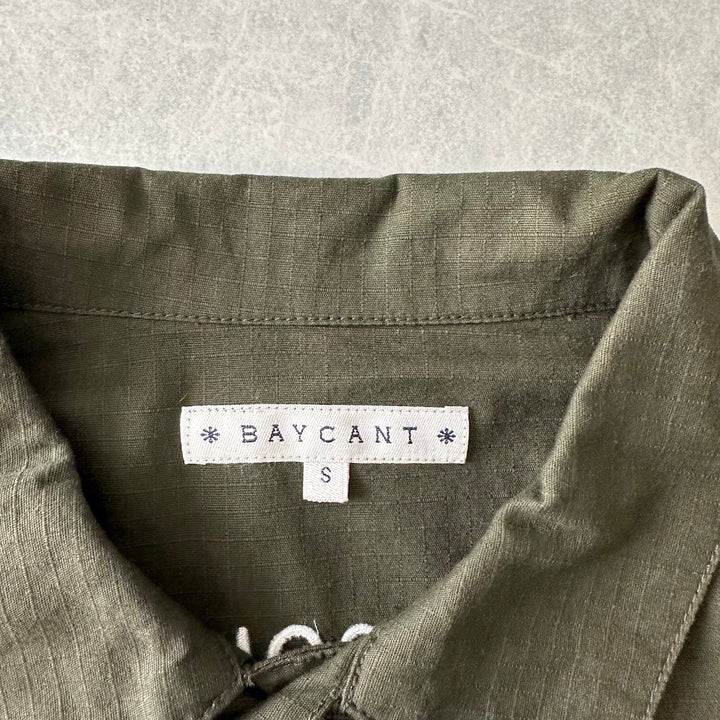 ミリタリーベトナムシャツジャケット カーキ S 古着 メンズ