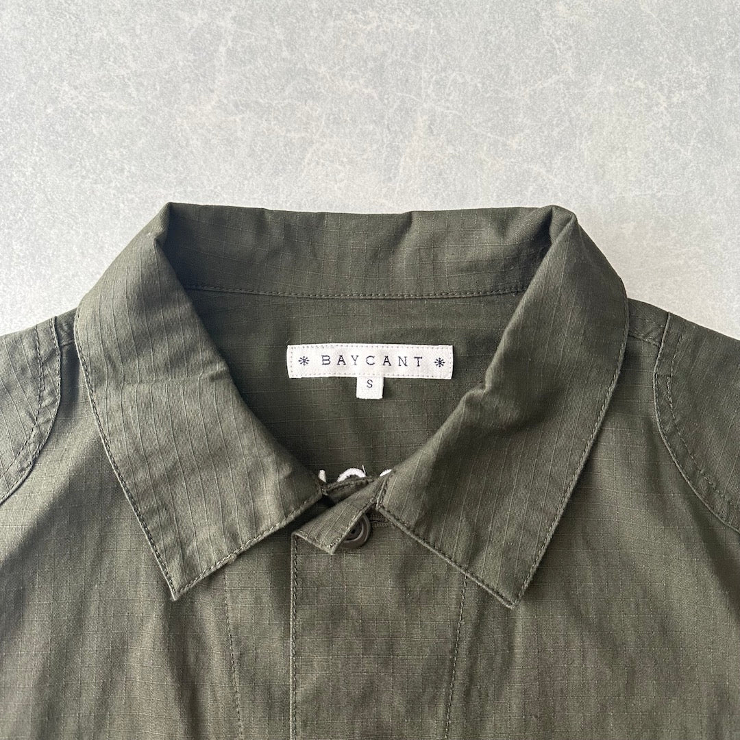 ミリタリーベトナムシャツジャケット カーキ S 古着 メンズ