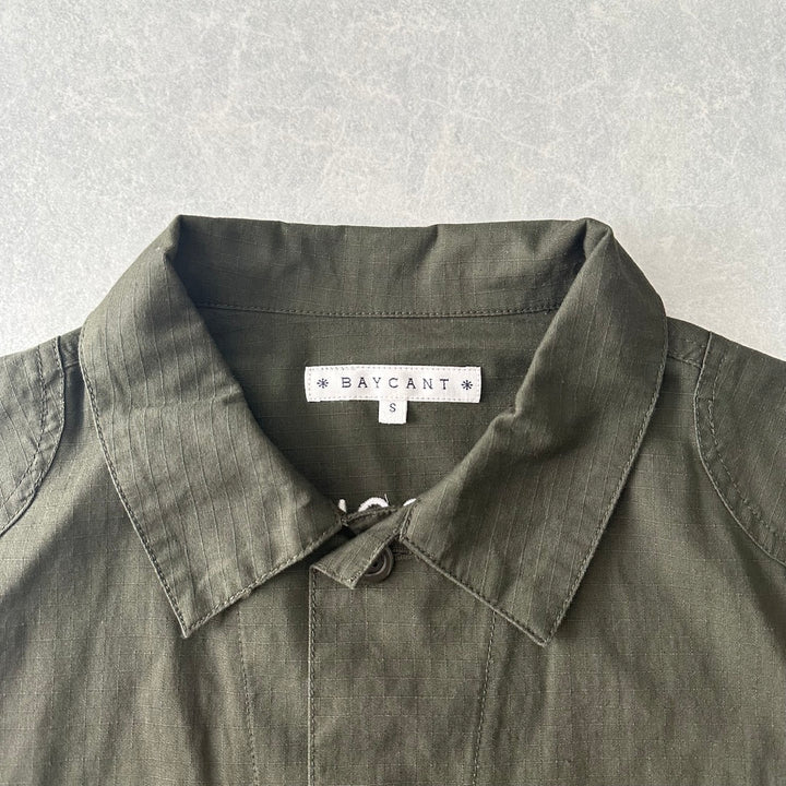 ミリタリーベトナムシャツジャケット カーキ S 古着 メンズ