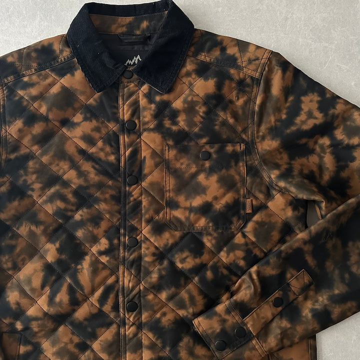 【VANS】タイダイ染めキルティングアウトドアジャケット 総柄 XS 古着 メンズ