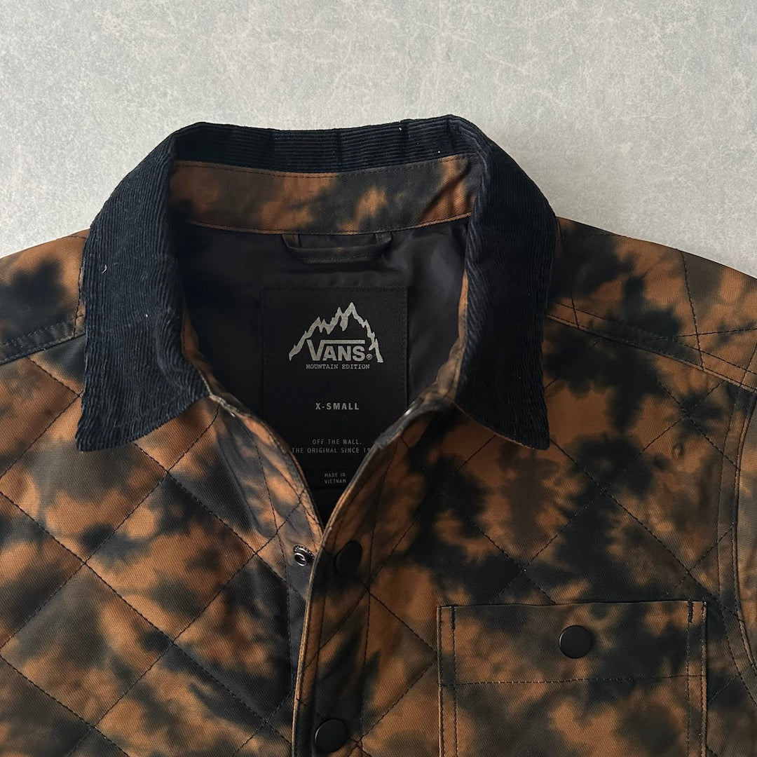 【VANS】タイダイ染めキルティングアウトドアジャケット 総柄 XS 古着 メンズ