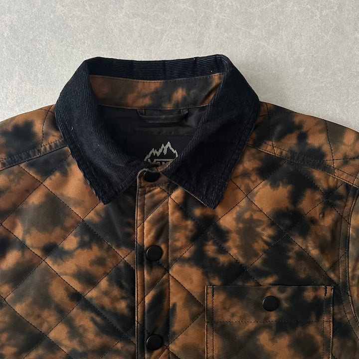 【VANS】タイダイ染めキルティングアウトドアジャケット 総柄 XS 古着 メンズ