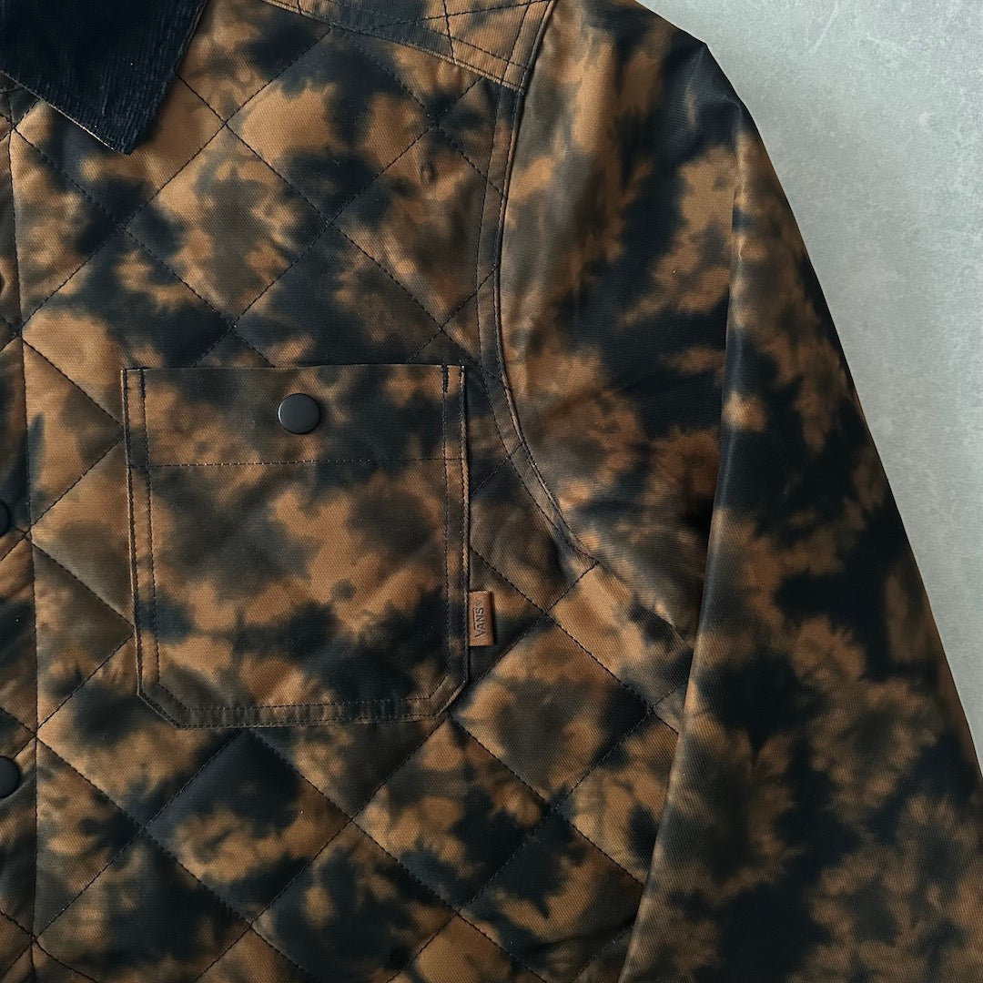 【VANS】タイダイ染めキルティングアウトドアジャケット 総柄 XS 古着 メンズ