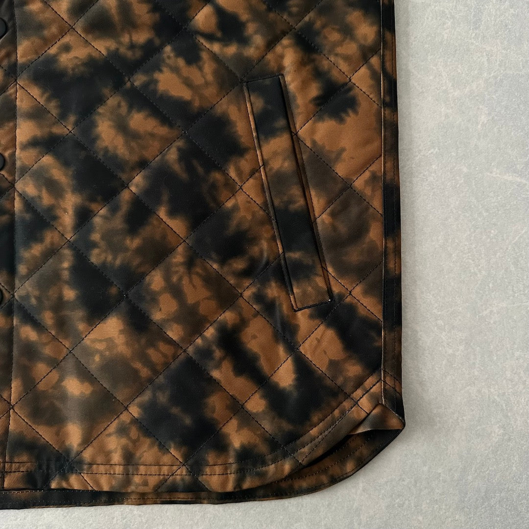 【VANS】タイダイ染めキルティングアウトドアジャケット 総柄 XS 古着 メンズ