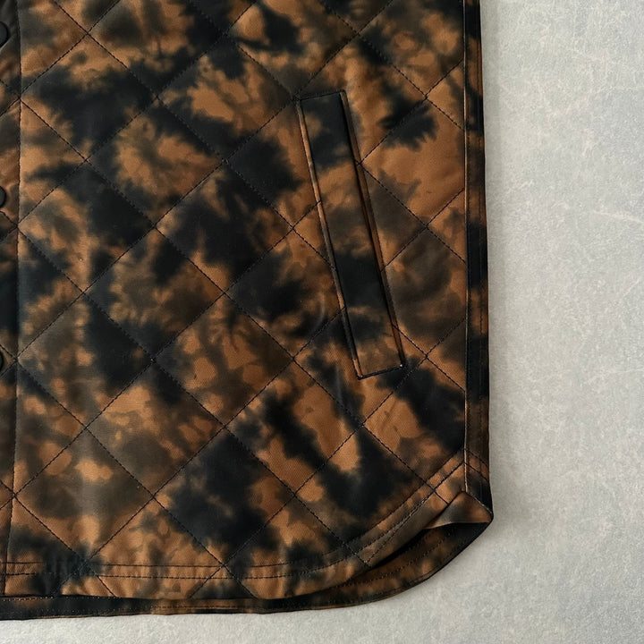 【VANS】タイダイ染めキルティングアウトドアジャケット 総柄 XS 古着 メンズ