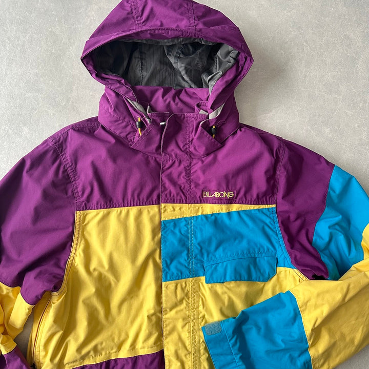 【BILLABONG】マルチカラーアウトドアマウンテンパーカー マルチ L 古着 メンズ