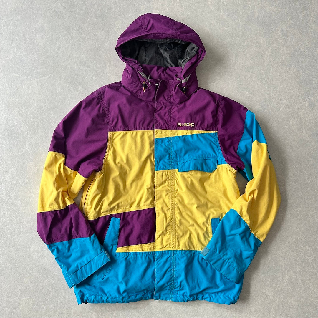 【BILLABONG】マルチカラーアウトドアマウンテンパーカー マルチ L 古着 メンズ