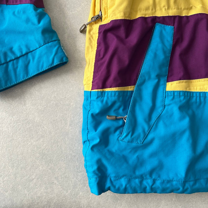 【BILLABONG】マルチカラーアウトドアマウンテンパーカー マルチ L 古着 メンズ