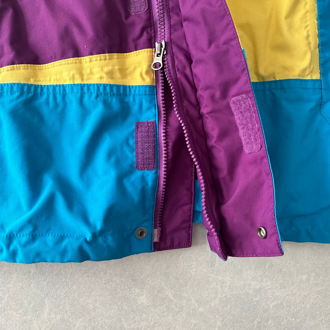 【BILLABONG】マルチカラーアウトドアマウンテンパーカー マルチ L 古着 メンズ