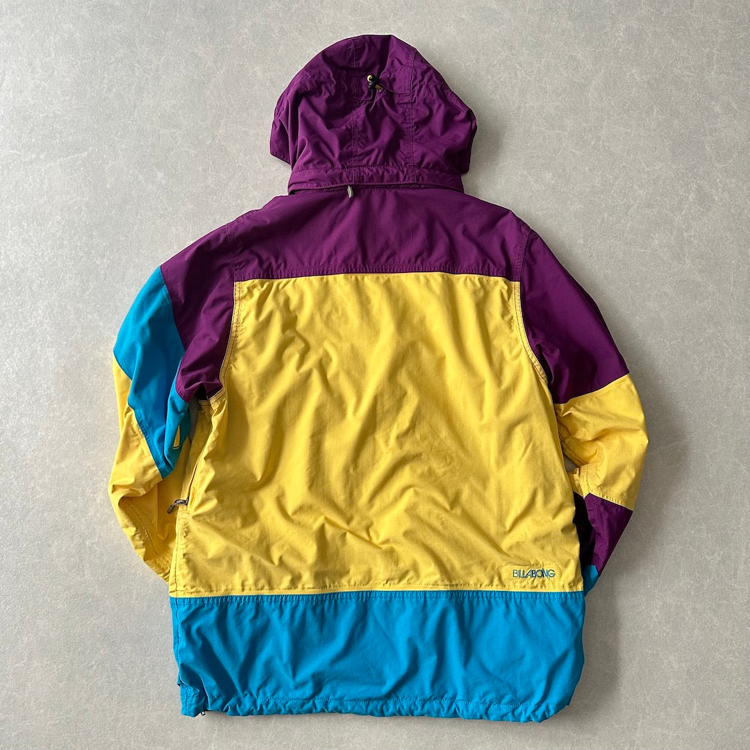 【BILLABONG】マルチカラーアウトドアマウンテンパーカー マルチ L 古着 メンズ
