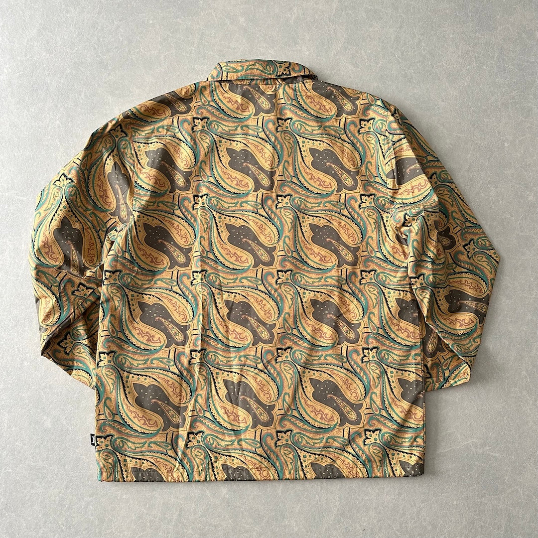 【STUSSY】ペイズリー柄グラフィックジャケット 総柄 L 古着 メンズ