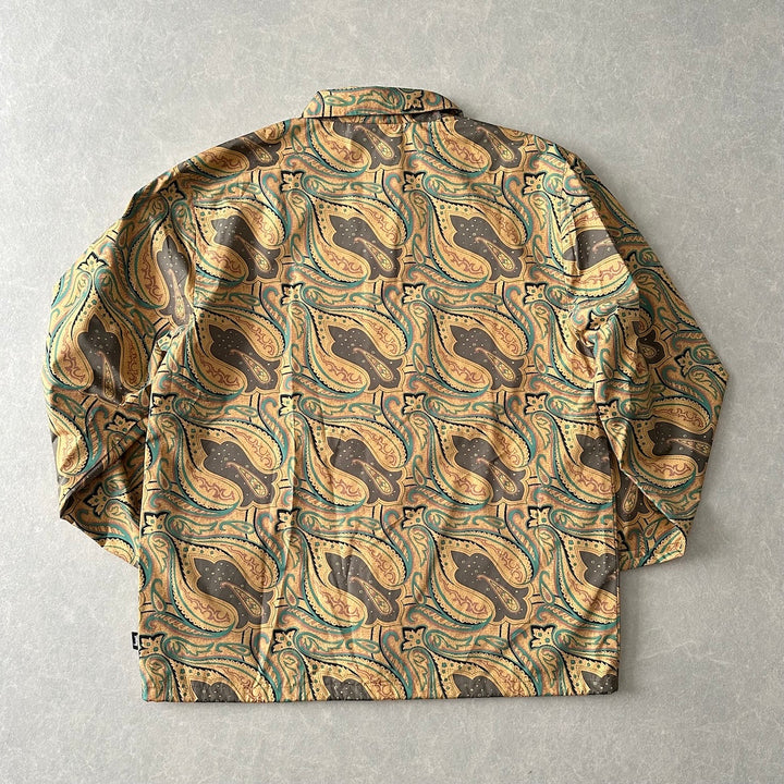 【STUSSY】ペイズリー柄グラフィックジャケット 総柄 L 古着 メンズ