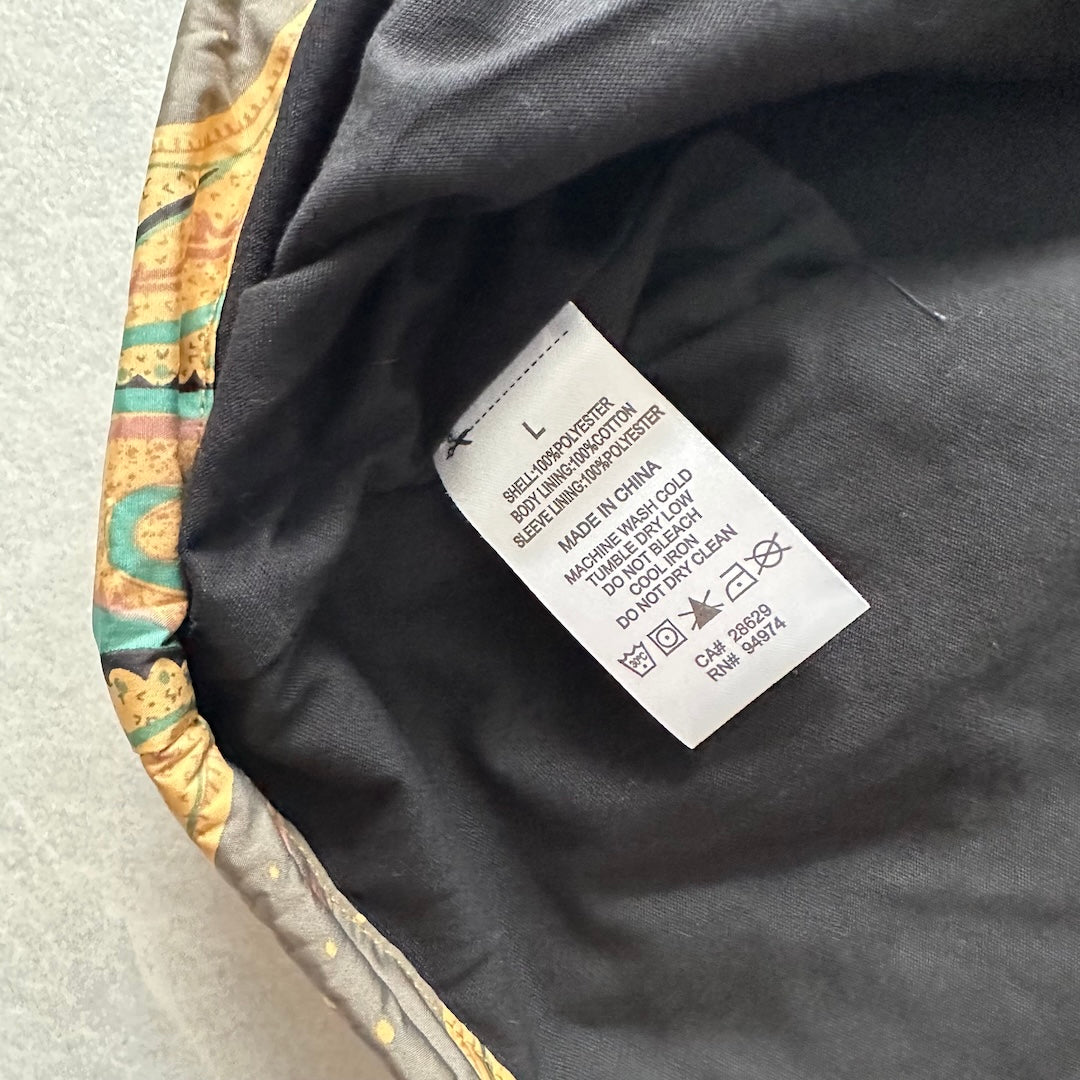 【STUSSY】ペイズリー柄グラフィックジャケット 総柄 L 古着 メンズ