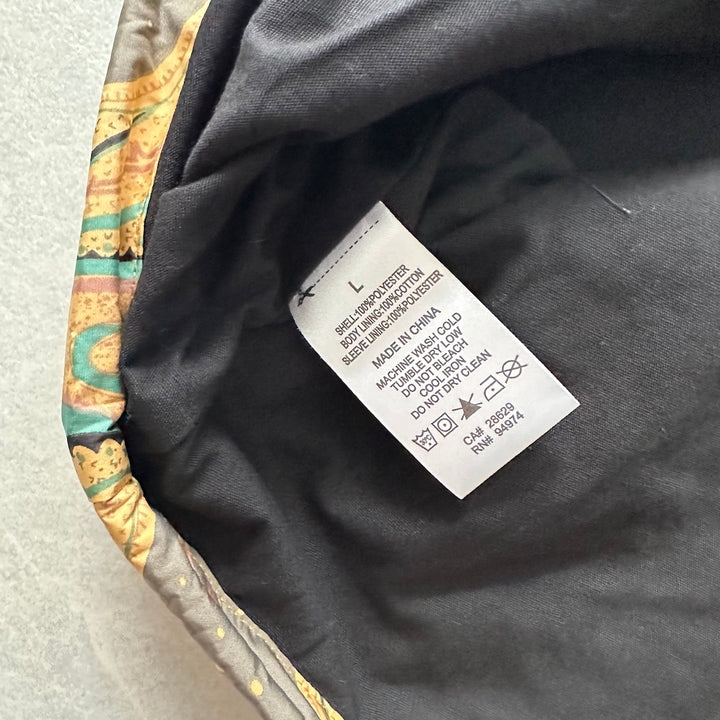 【STUSSY】ペイズリー柄グラフィックジャケット 総柄 L 古着 メンズ