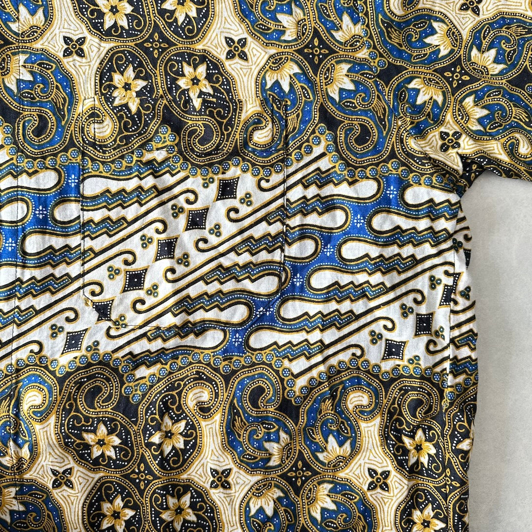 ペイズリー柄半袖シャツ 総柄 XXL 古着 メンズ