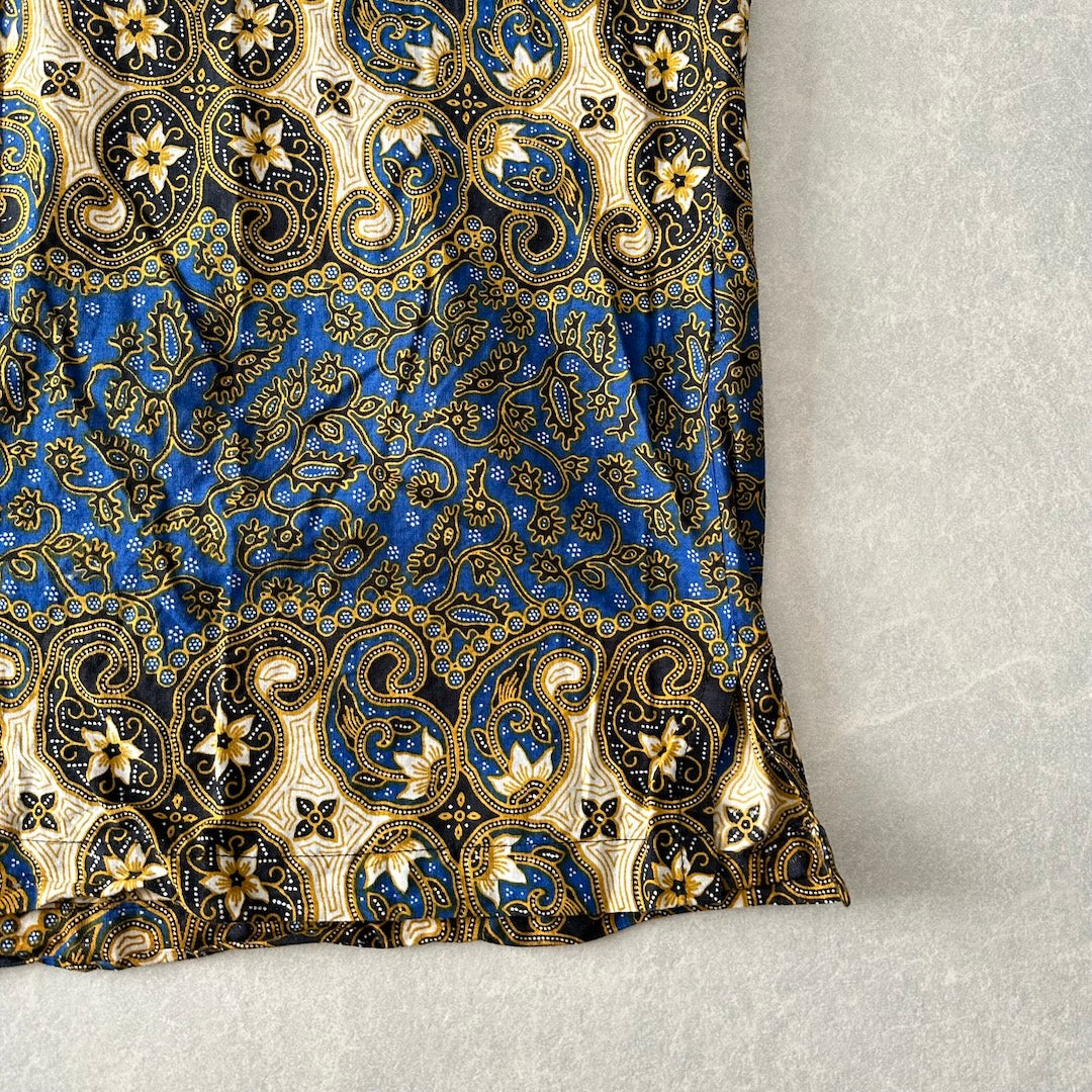 ペイズリー柄半袖シャツ 総柄 XXL 古着 メンズ