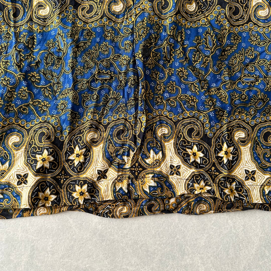 ペイズリー柄半袖シャツ 総柄 XXL 古着 メンズ