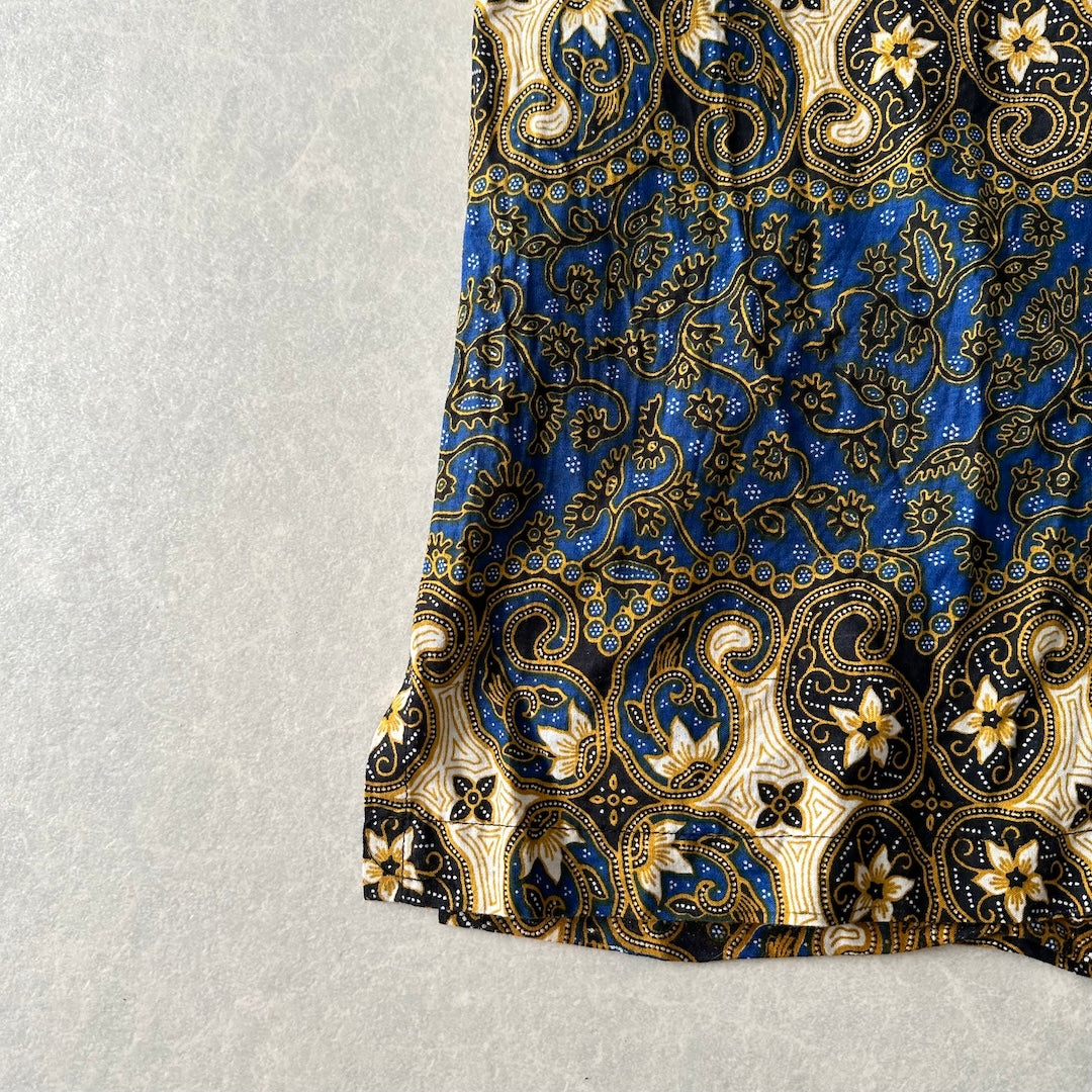 ペイズリー柄半袖シャツ 総柄 XXL 古着 メンズ