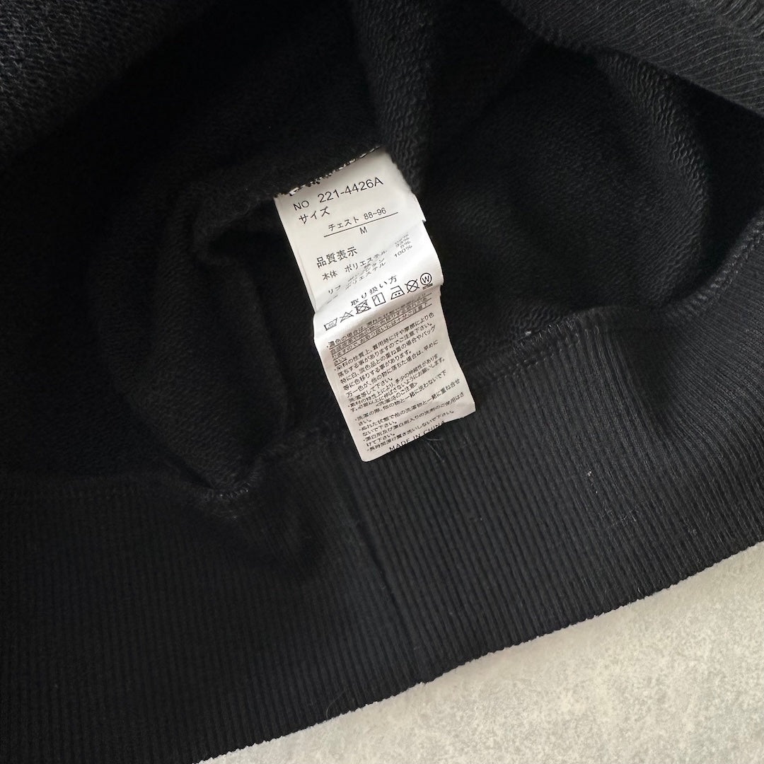 フォトプリントクルーネックプルオーバースウェット ブラック M 古着 メンズ