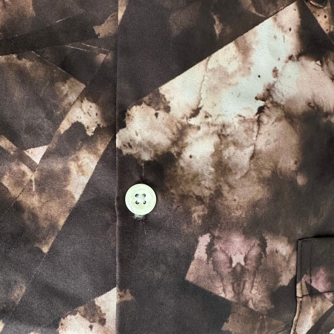 幾何学柄長袖シャツ 総柄 M 古着 メンズ