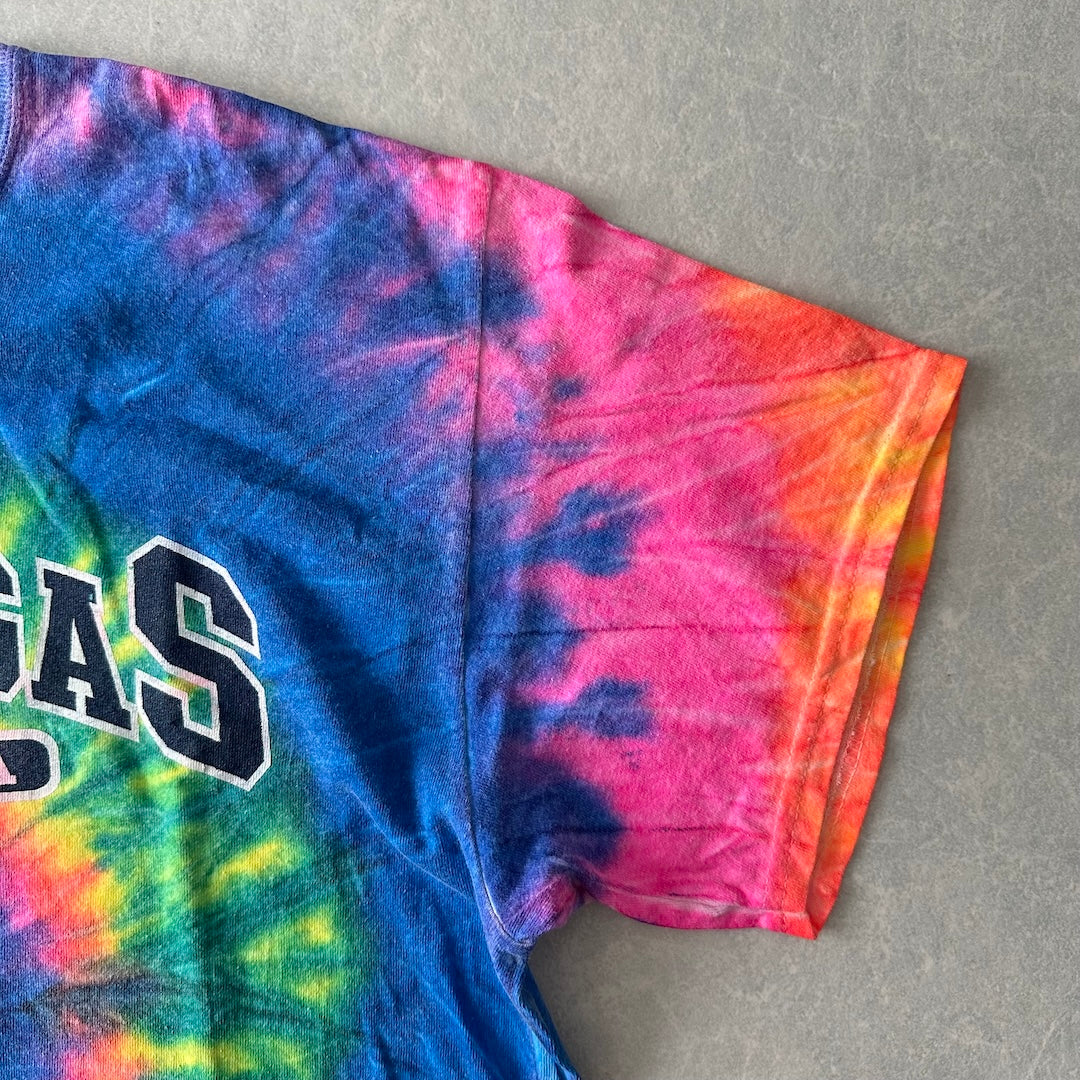 タイダイ染めプリント半袖Tシャツ 総柄 L 古着 メンズ