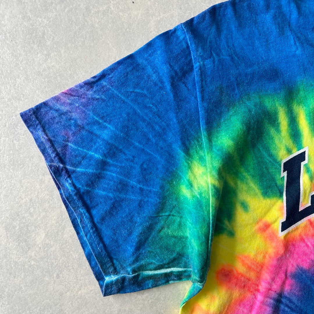 タイダイ染めプリント半袖Tシャツ 総柄 L 古着 メンズ